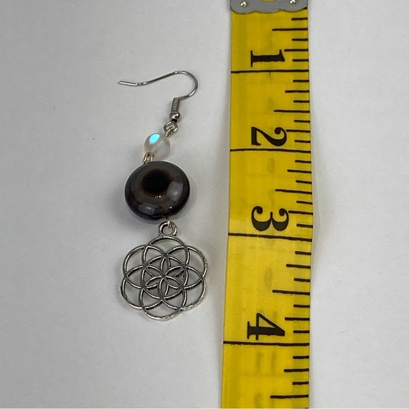 Boho gemstone earrings are handmade by Cosmic Dreamer Creations - Picture 7 of 9